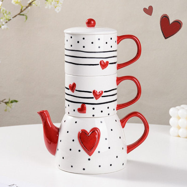 Heart-themed Teapot Set