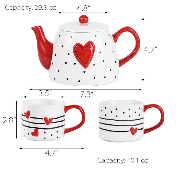 Heart-themed Teapot Set