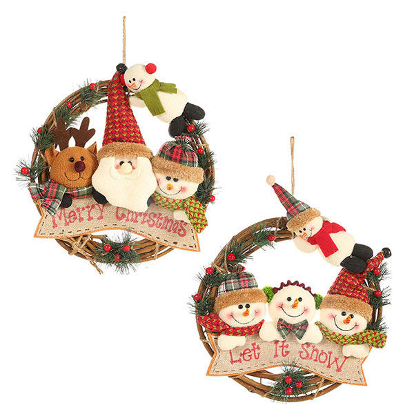 Christmas Wicker Wreath Ornament