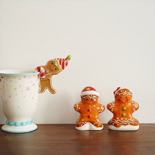 Hand-Painted Gingerbread Man Seasoning Bottle Ornament - 2 Pcs