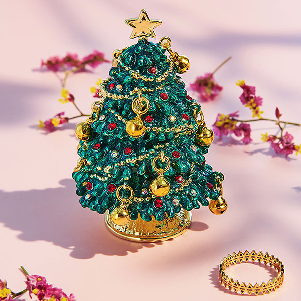 Christmas Tree Trinket Box - Jewelry Box