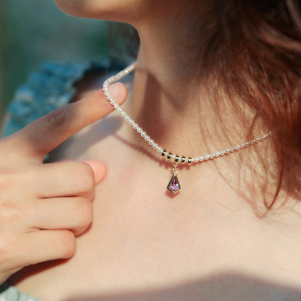 Amethyst and Pearl Necklace