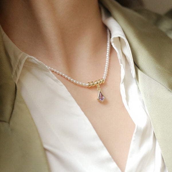 Amethyst and Pearl Necklace