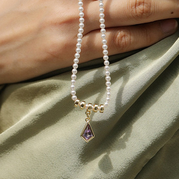 Amethyst and Pearl Necklace