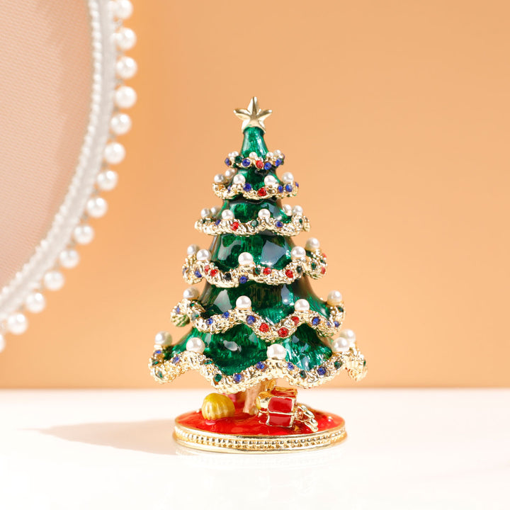 Enamel Crafted Christmas Tree Jewelry Box