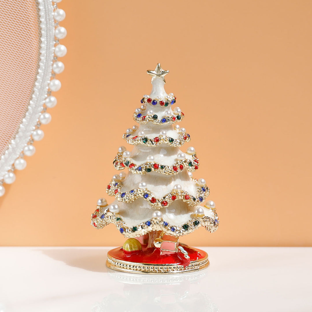 Enamel Crafted Christmas Tree Jewelry Box