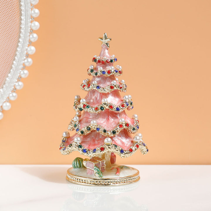 Enamel Crafted Christmas Tree Jewelry Box