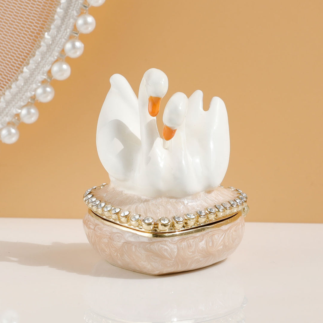Swans Heart Jewelry Box