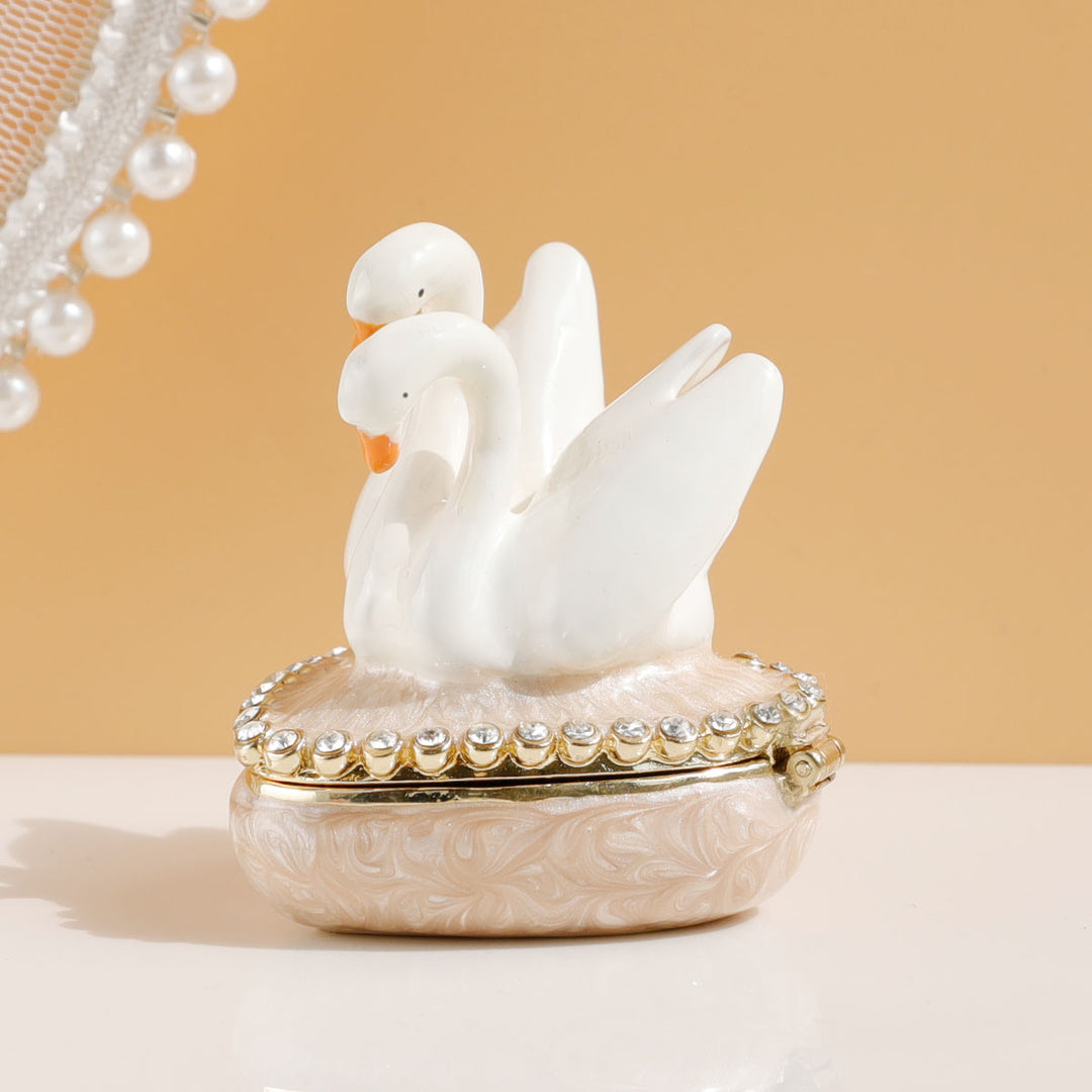 Swans Heart Jewelry Box