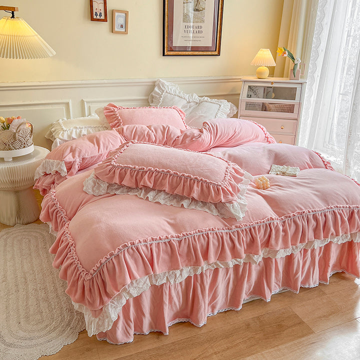 Fairy White Milk Velvet Bedding Set