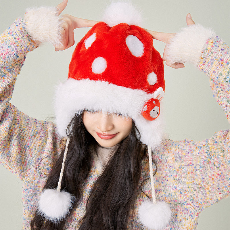 Polka Dot Plush Hat