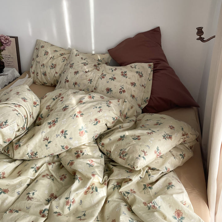 Vintage Floral Cotton Bedding Set