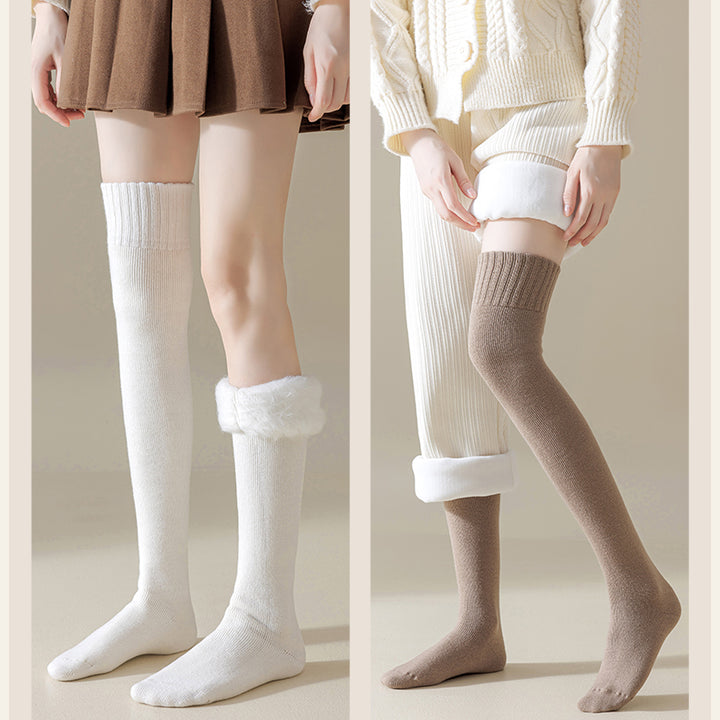 Solid Color Autumn/Winter Thickened Over-the-Knee Socks