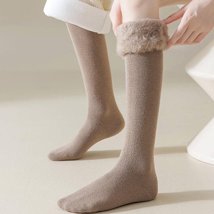 Solid Color Autumn/Winter Thickened Over-the-Knee Socks