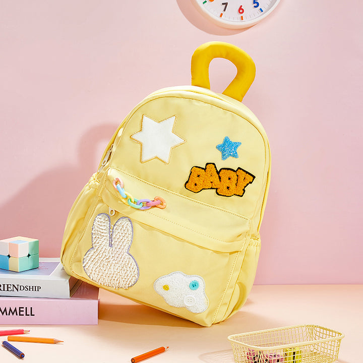 Cute Star Rabbit Cloud Letter Embroidery Backpack