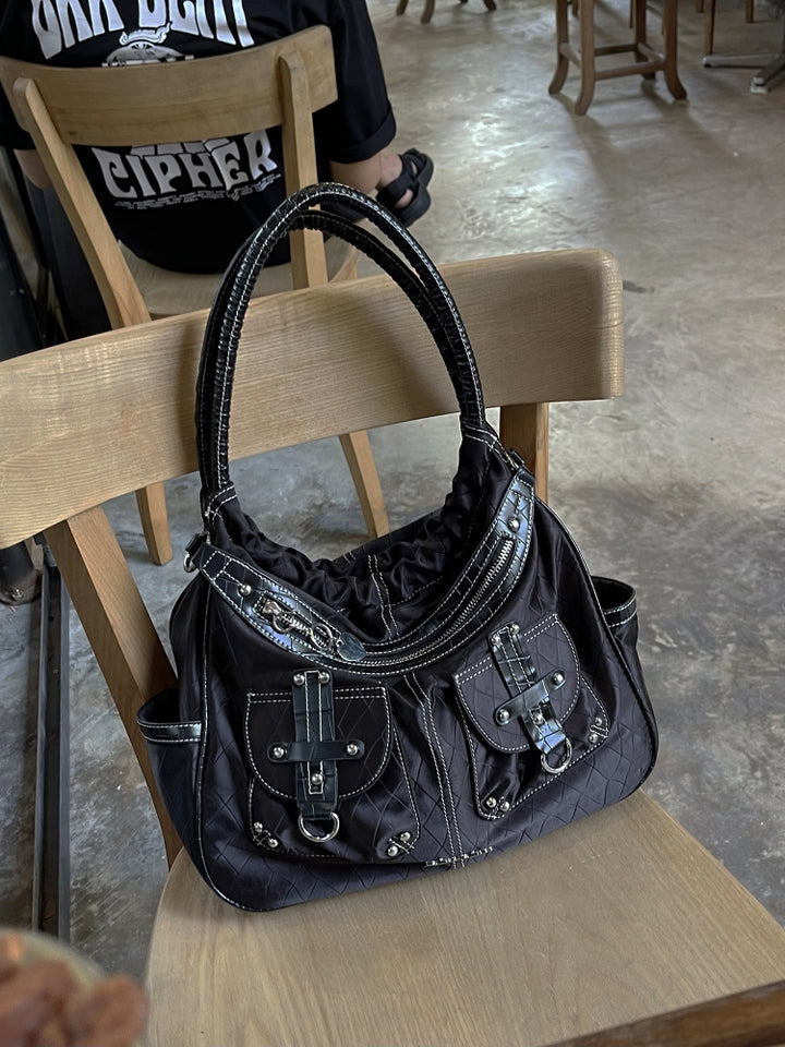 Baddie Y2K Heavy Metal Black Biker Bag