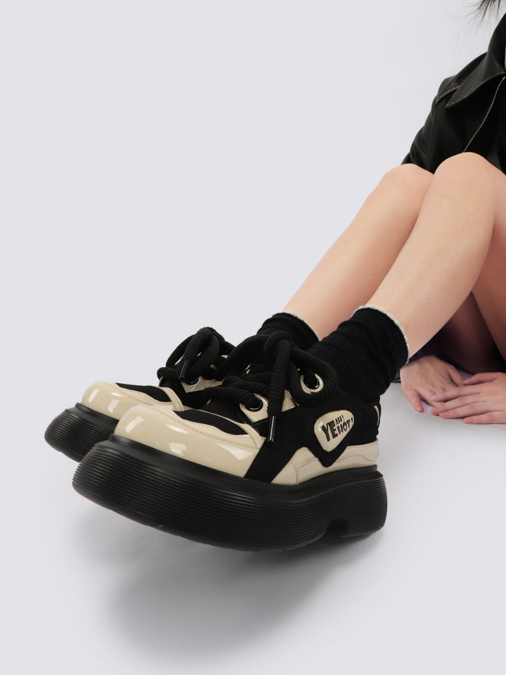 Chunky Platform Lace-Up Sneakers