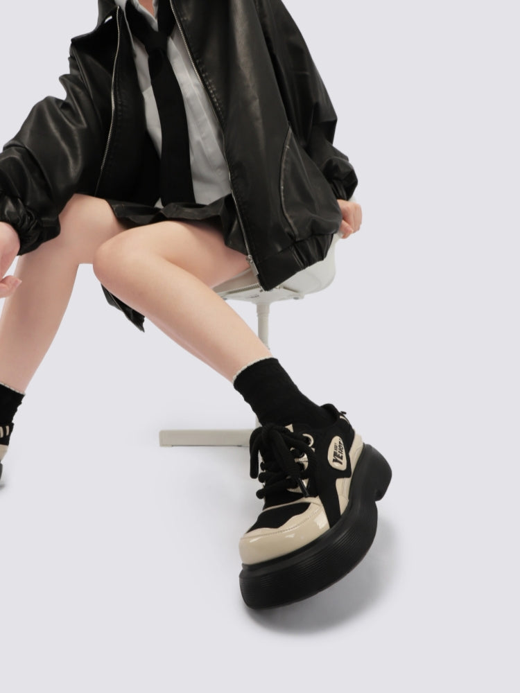 Chunky Platform Lace-Up Sneakers