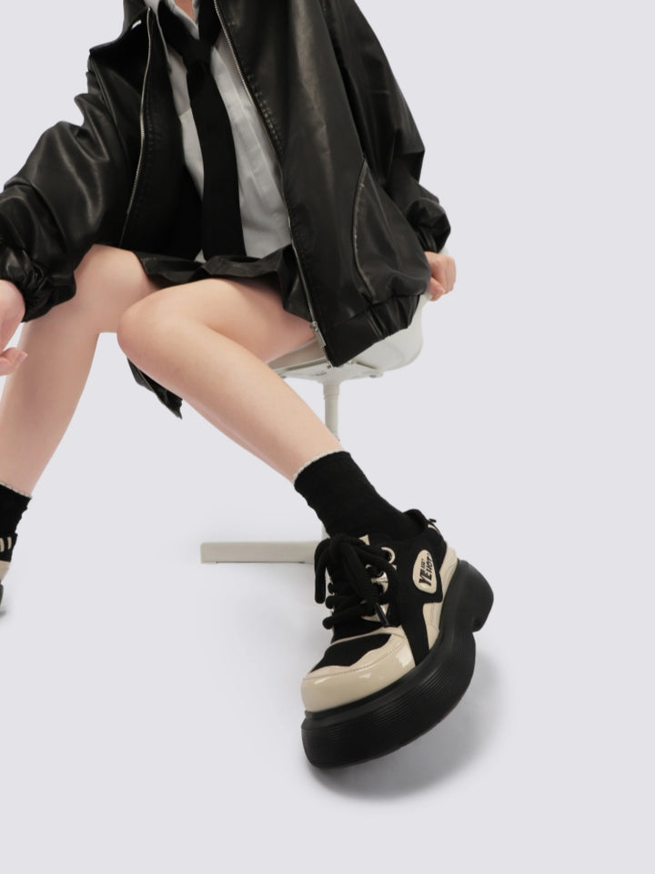 Chunky Platform Lace-Up Sneakers