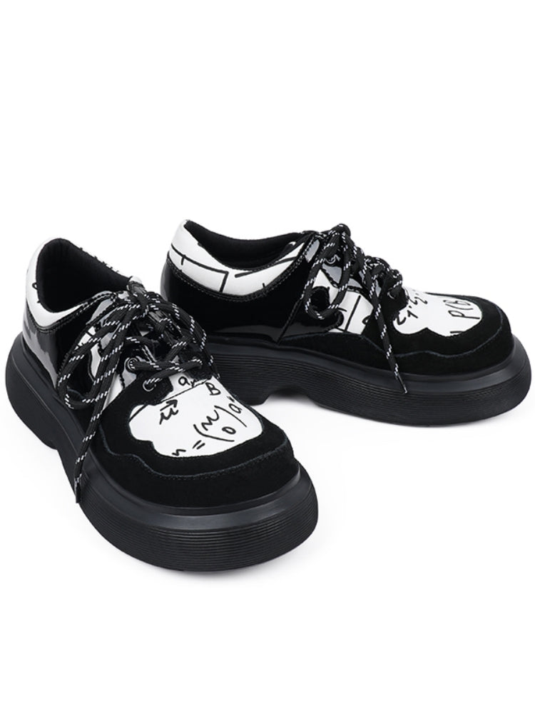 Artistic Graphic Design Bold Monochrome Sneakers