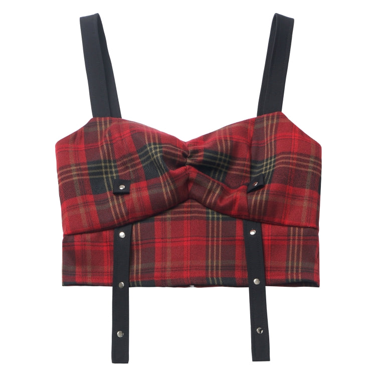 Streetwise Harajuku Plaid Crop Top / Lace-Up Mesh Shirt / Patchwork Mini Skirt