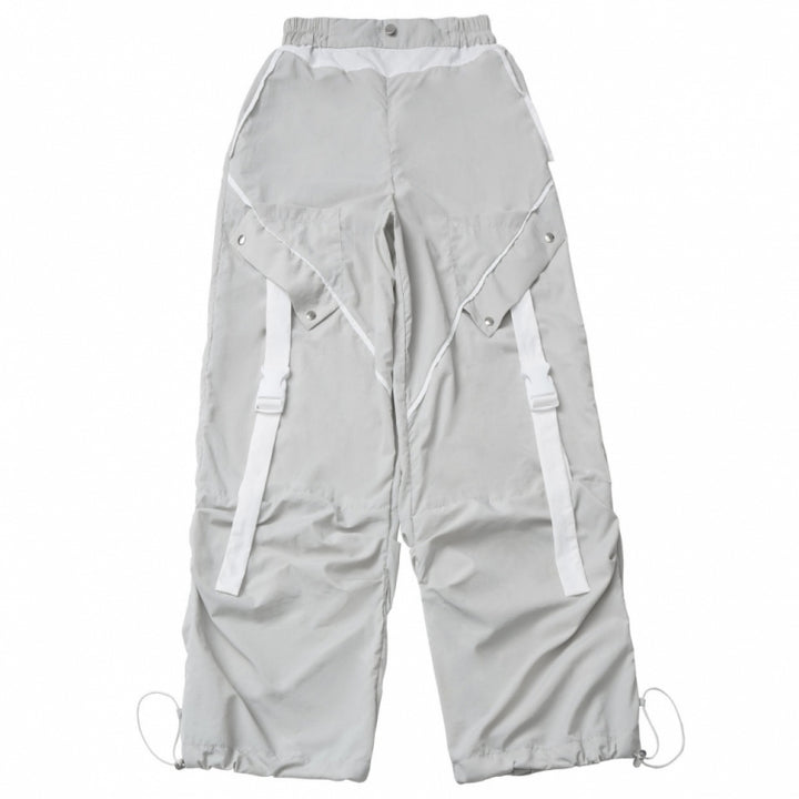 Futuristic White and Grey Outfit Set with Optional Vest Pants Shorts Jacket