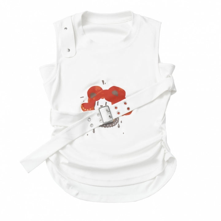 Cartoon Girl Tee Set with Optional Tank Top / Short Skirt / Long Skirt / Leg Warmers