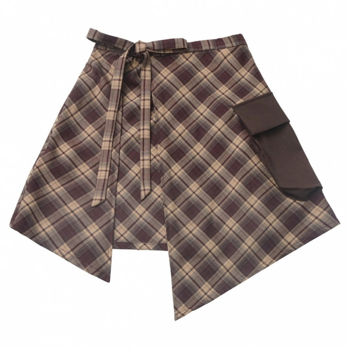 Cute Puppy Brown Yellow T-Shirts /Plaid Skirts / Leg Warmers