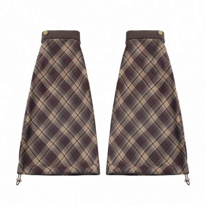 Cute Puppy Brown Yellow T-Shirts /Plaid Skirts / Leg Warmers