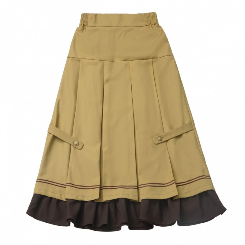 Cute Puppy Brown Yellow T-Shirts /Plaid Skirts / Leg Warmers