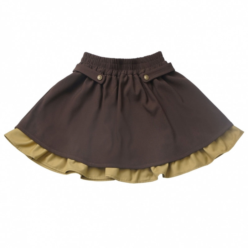 Cute Puppy Brown Yellow T-Shirts /Plaid Skirts / Leg Warmers