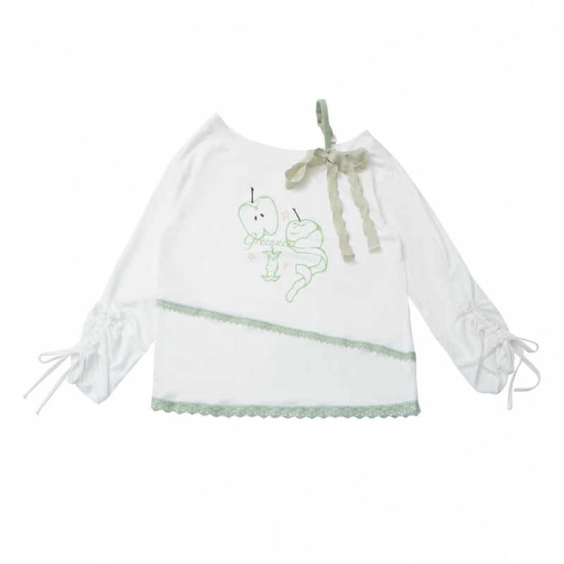 Cute Apple Graphic T-Shirt / Long Sleeve Shirt / Checkered Shorts / Pants
