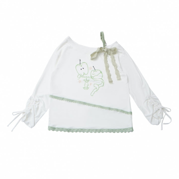Cute Apple Graphic T-Shirt / Long Sleeve Shirt / Checkered Shorts / Pants
