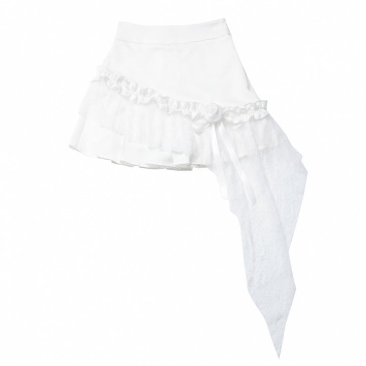 Sweet Blue Shirt / Cream Halter Top / White Ruffle Skirt