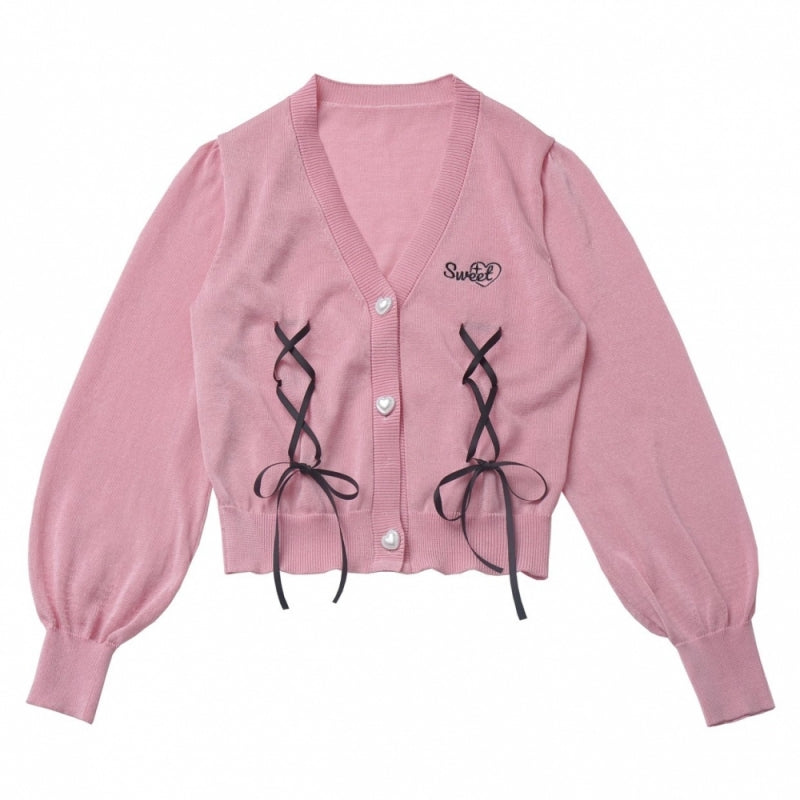 Sweet Lolita White Shirt / Pink Sweater / Black Skirt
