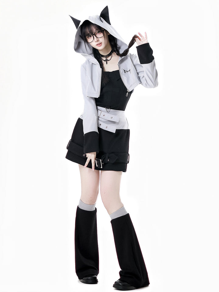 Harajuku Cat Ear Outfit Jacket / Dress / Skirt / Tank Top / Leg Warmers