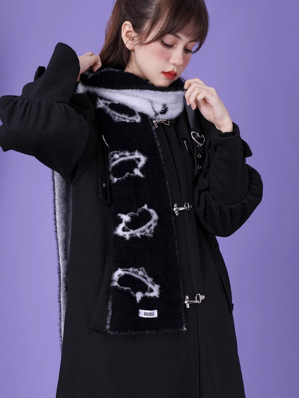 Cute Print Faux Mink Fleece Winter Scarf