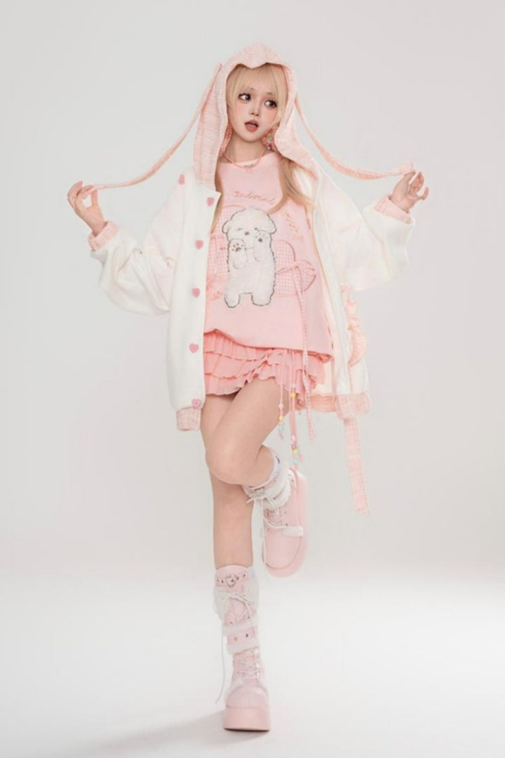 Sweet Style Bunny Ears Hoodie for Spring