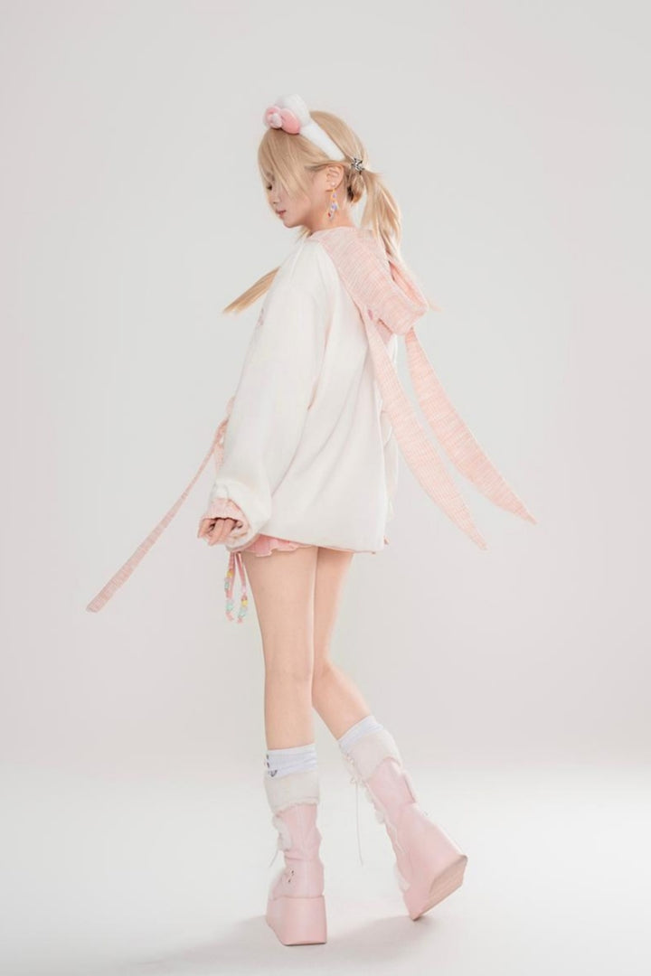 Sweet Style Bunny Ears Hoodie for Spring