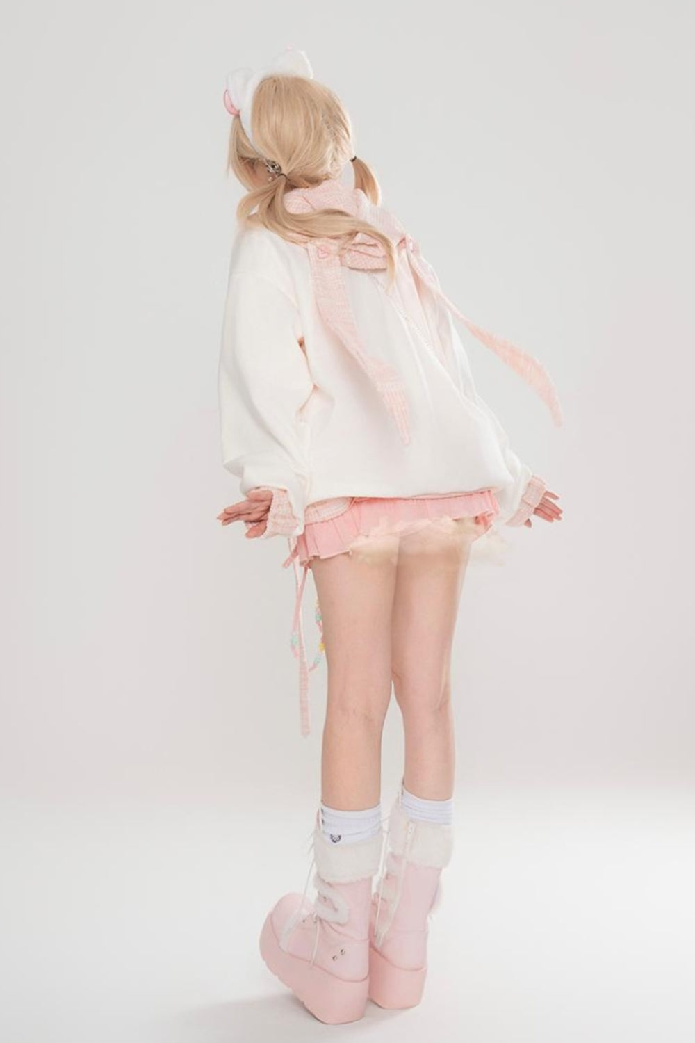 Sweet Style Bunny Ears Hoodie for Spring