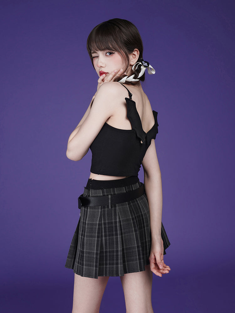 Little Devil Dark Bat Slim Strap Tank Top