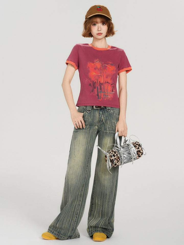American Vintage Washed Crop Top Y2K Hot Girl Style