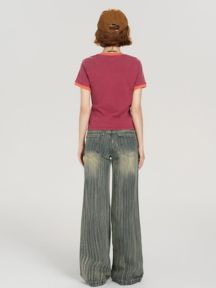 American Vintage Washed Crop Top Y2K Hot Girl Style