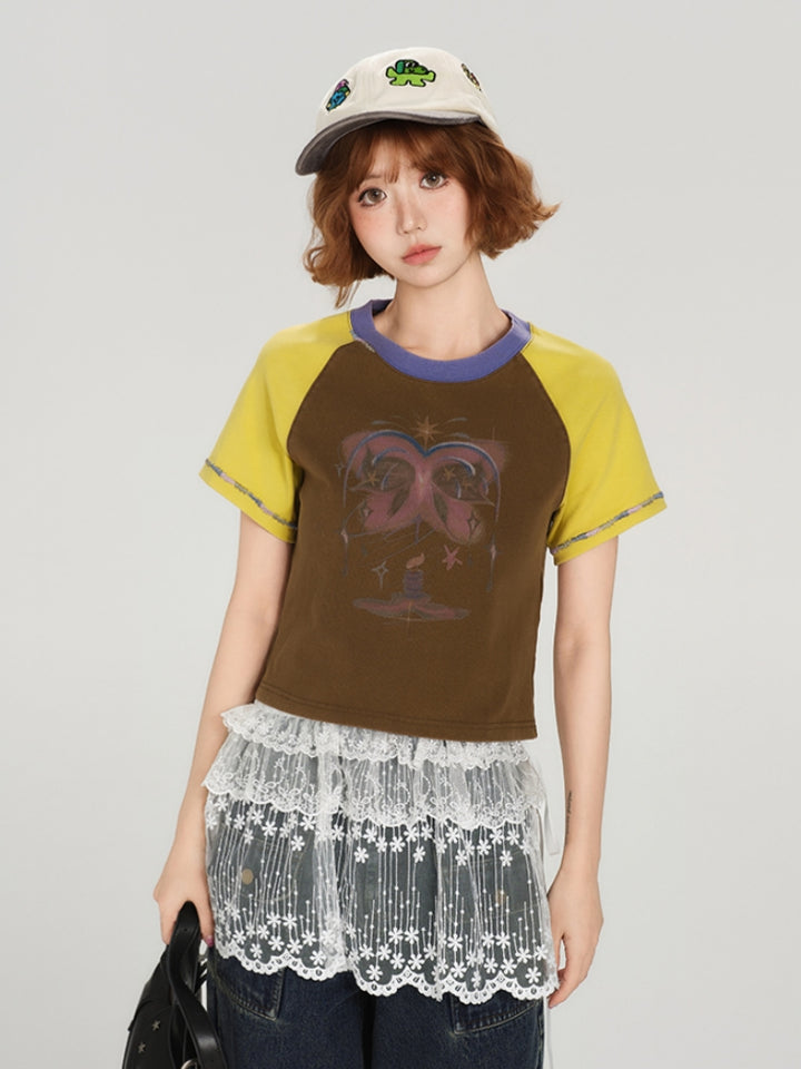 Vintage Crew Neck Short Sleeve Summer T-shirt