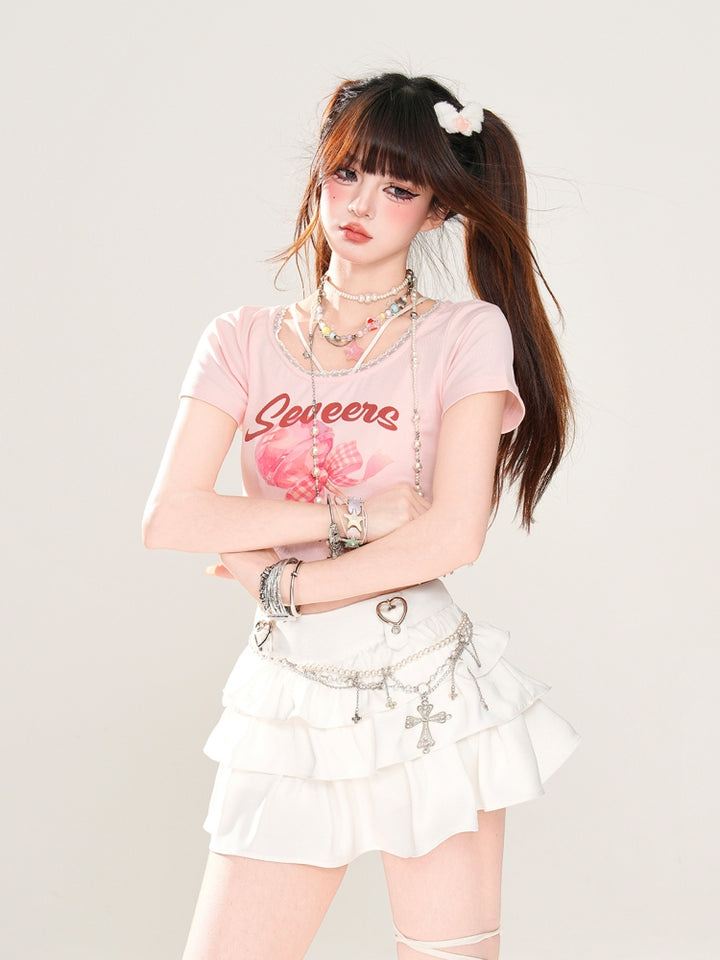 Spicy Girl Short-Sleeve Short T-Shirt