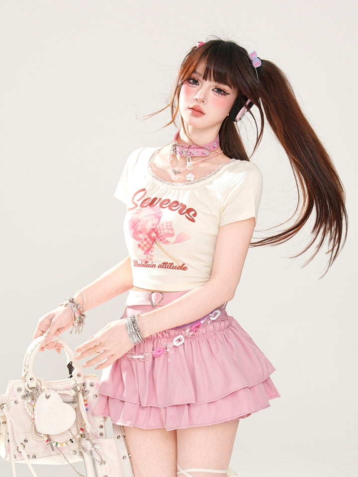 Spicy Girl Short-Sleeve Pink T-Shirt
