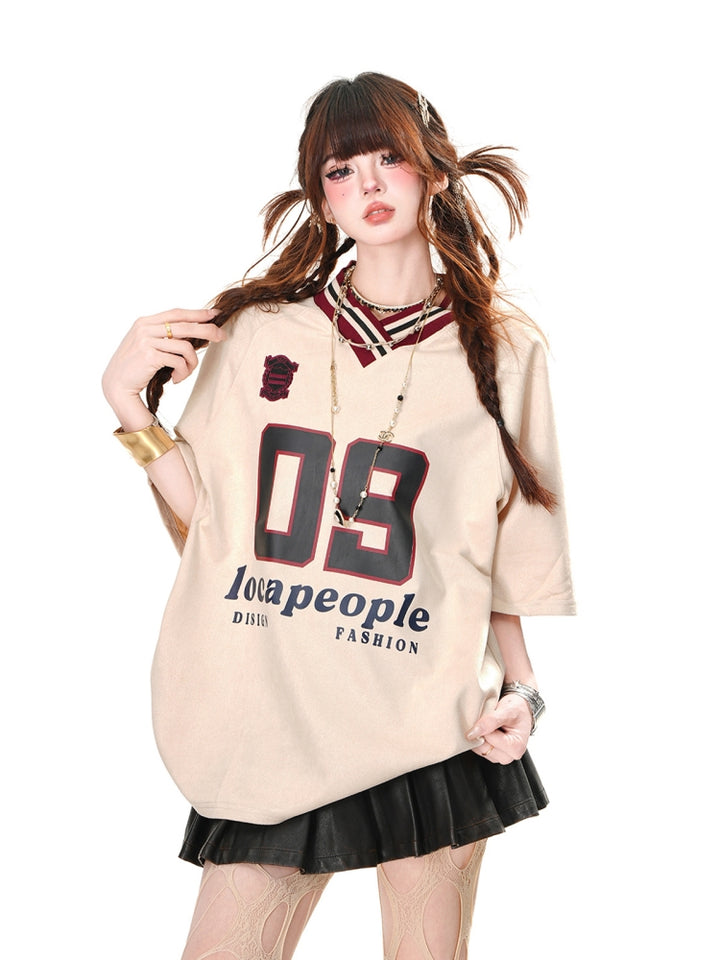 Streetwear Oversized Beige Graphic T-Shirt