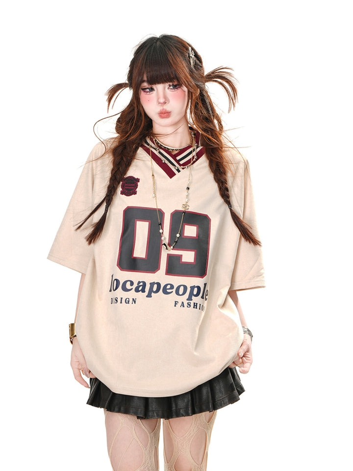 Streetwear Oversized Beige Graphic T-Shirt
