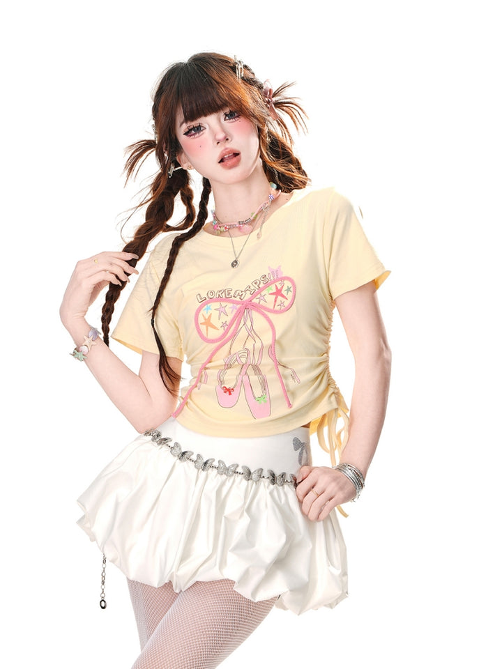 Pastel Yellow Balletcore T-Shirt