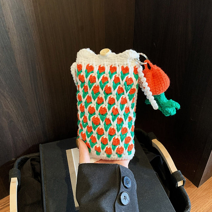 Cute Tulip Crochet Phone Bag